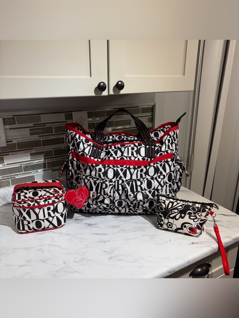 Roxy luggage travel bag set Y2K